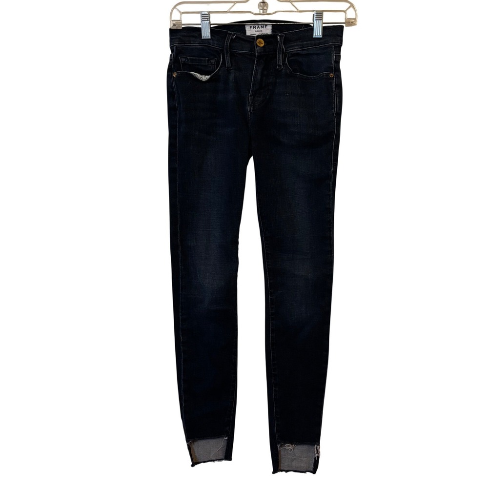 FRAME Denim Jeans Women's 25 Le Skinny De Jeanne Low Rise Dark Blue